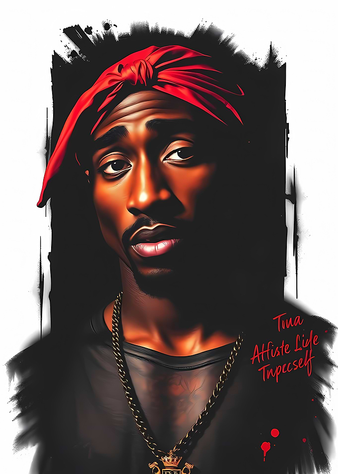 Tupac Shakur Portrait Digital Art