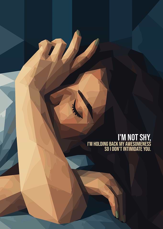 Low Poly Woman Inspirational Quote Art