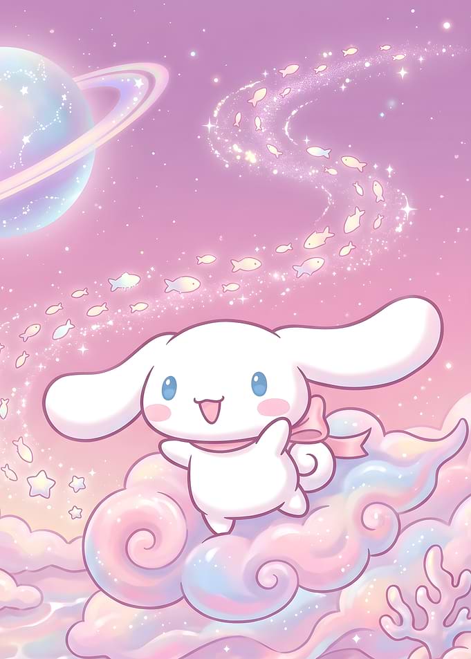 Cinnamoroll Floating on Pastel Clouds