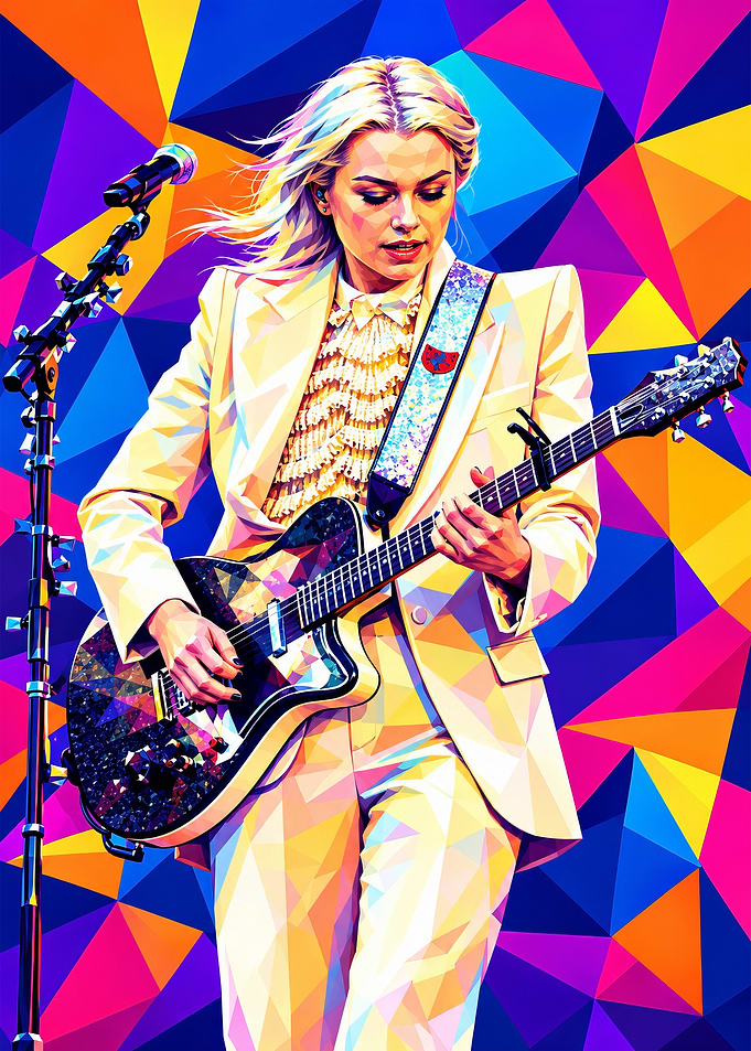 Phoebe Bridgers Low Poly Pop Art
