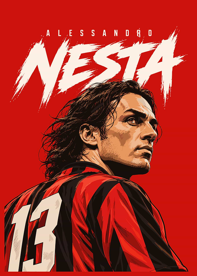 Alessandro Nesta AC Milan Poster