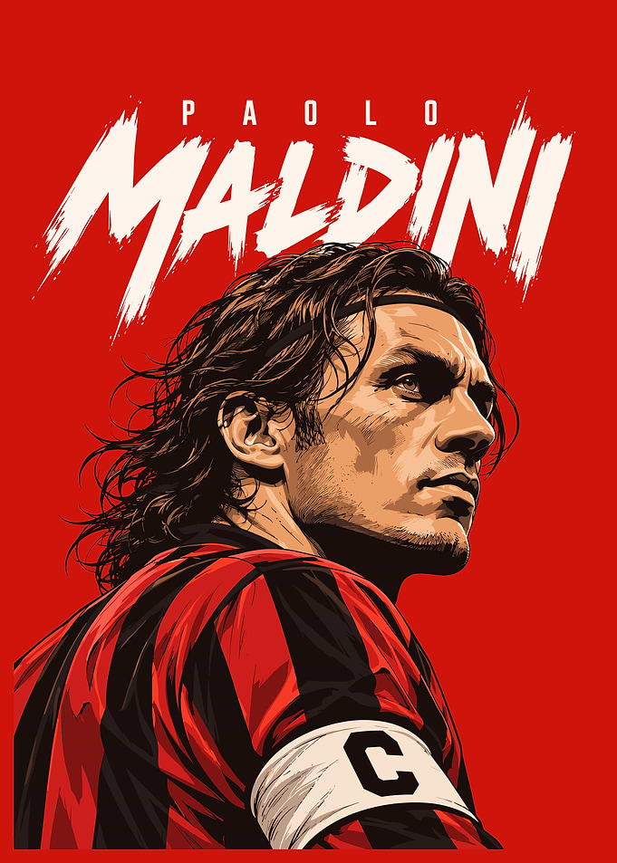 Paolo Maldini AC Milan Poster