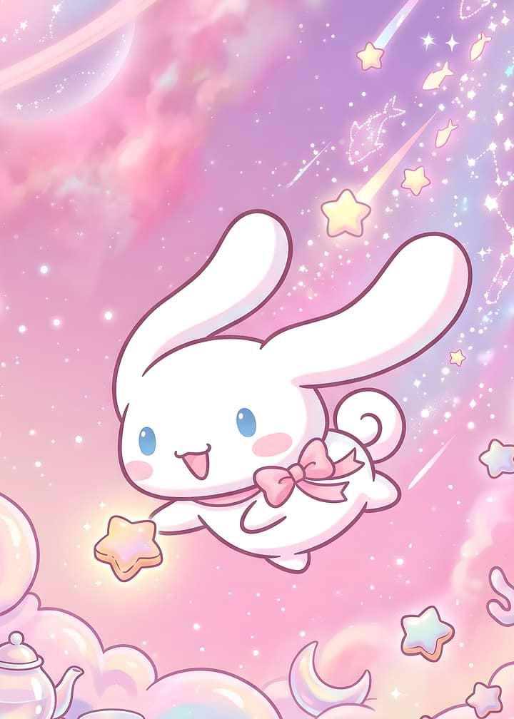 Cinnamoroll Floating in Pastel Space