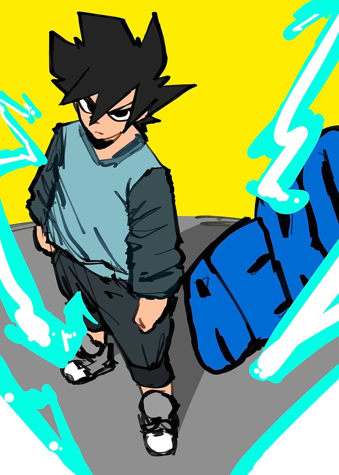 Anime Boy with Electric Aura