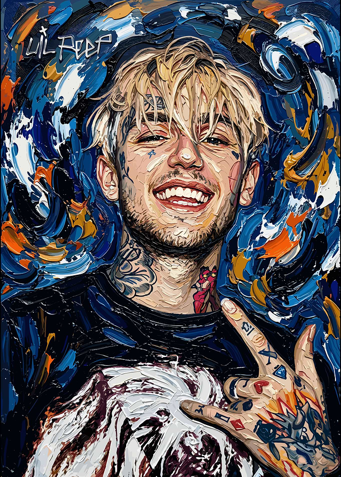 Lil Peep Impasto Oil Portrait