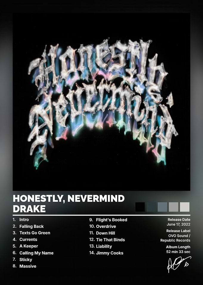 Drake Honestly Nevermind Album Poster