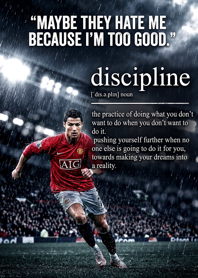 Cristiano Ronaldo Discipline Motivational Poster