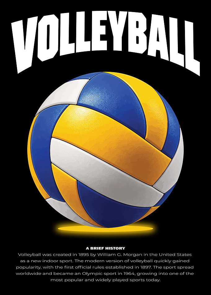 Volleyball History Educational Poster
