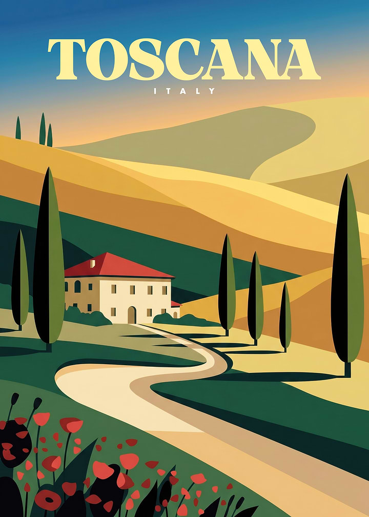 Toscana Italy Travel Poster