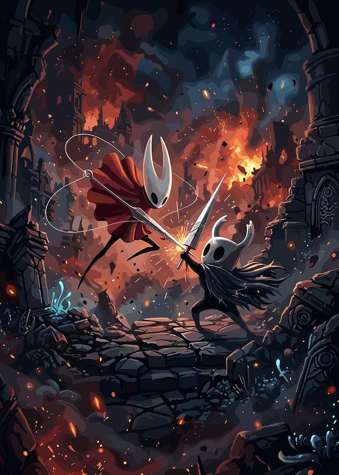 Hollow Knight and Hornet Duel