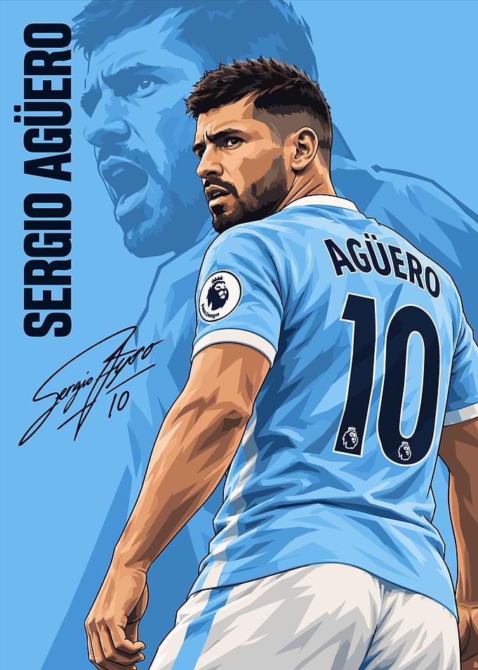 Sergio Agüero Manchester City Poster