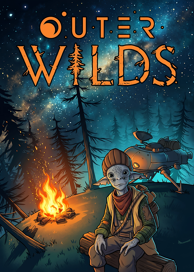 Outer Wilds Hearthian Campfire Illustration