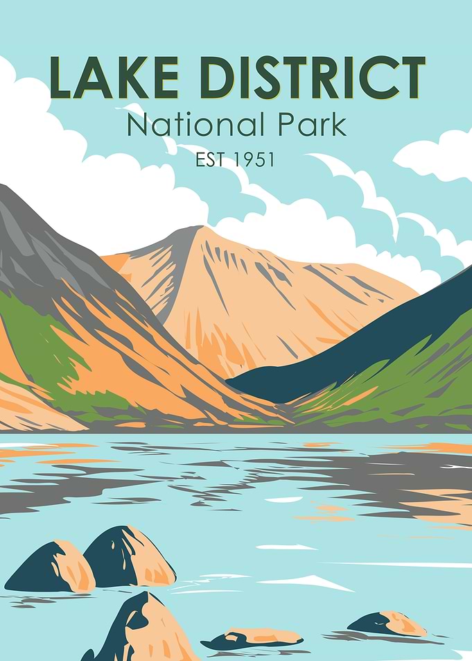 Lake District National Park Travel Poster