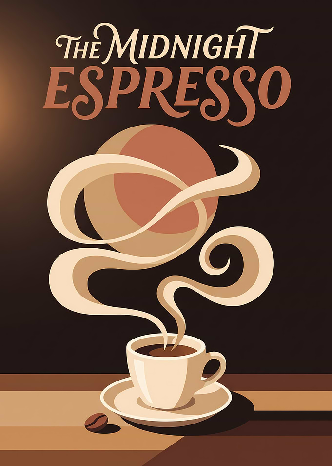 The Midnight Espresso Coffee Poster