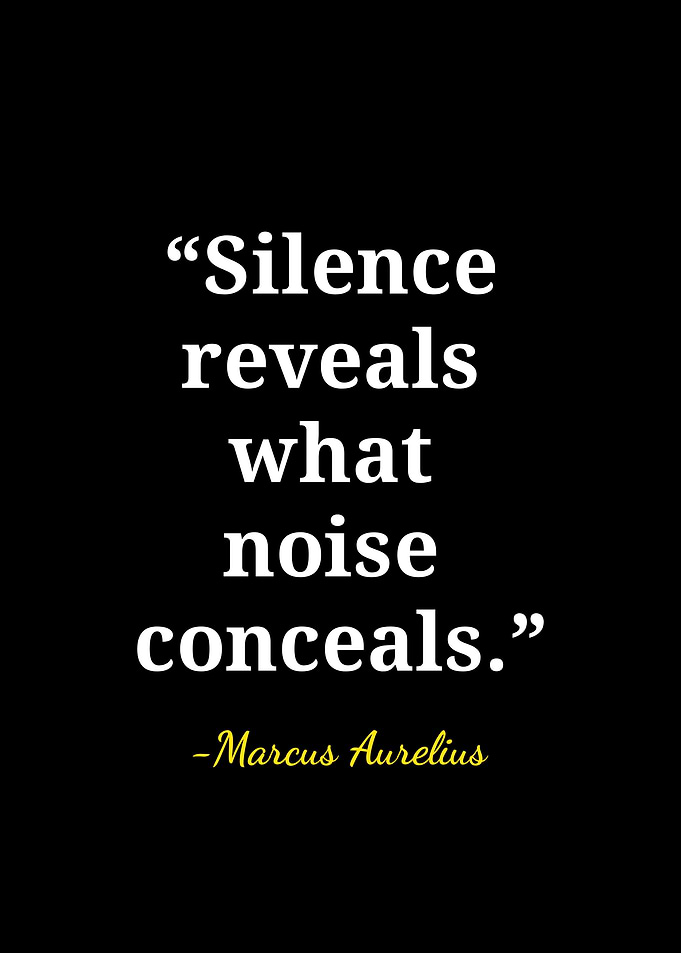 Marcus Aurelius Silence Quote Poster