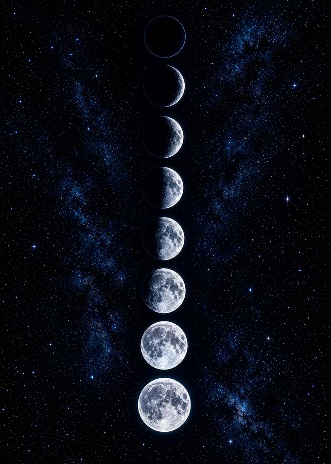 Vertical Moon Phase Cycle