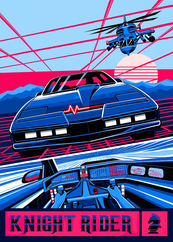 Knight Rider KITT Retro Poster