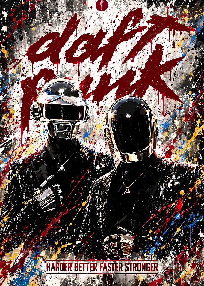 Daft Punk Splatter Art Poster