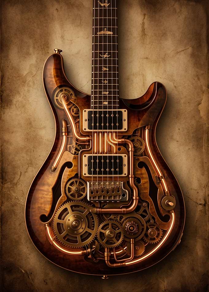 Steampunk Electric Guitar Art