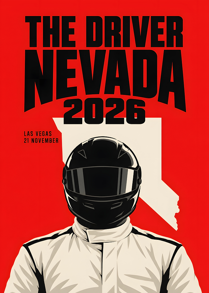 Nevada Racing Driver Helmet Las Vegas Poster