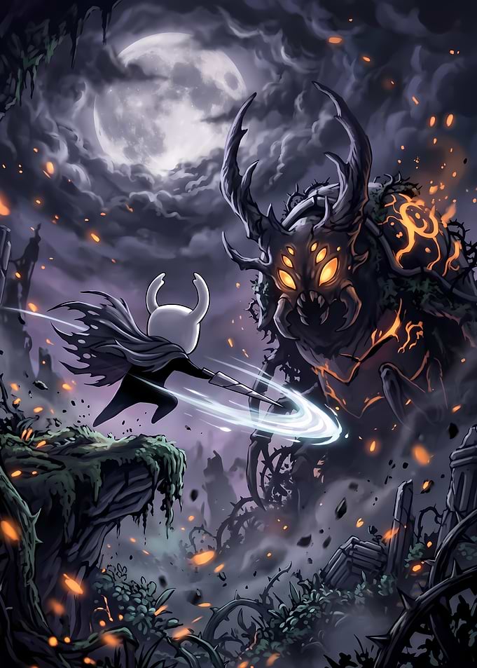 The Knight Battling a Giant Beetle
