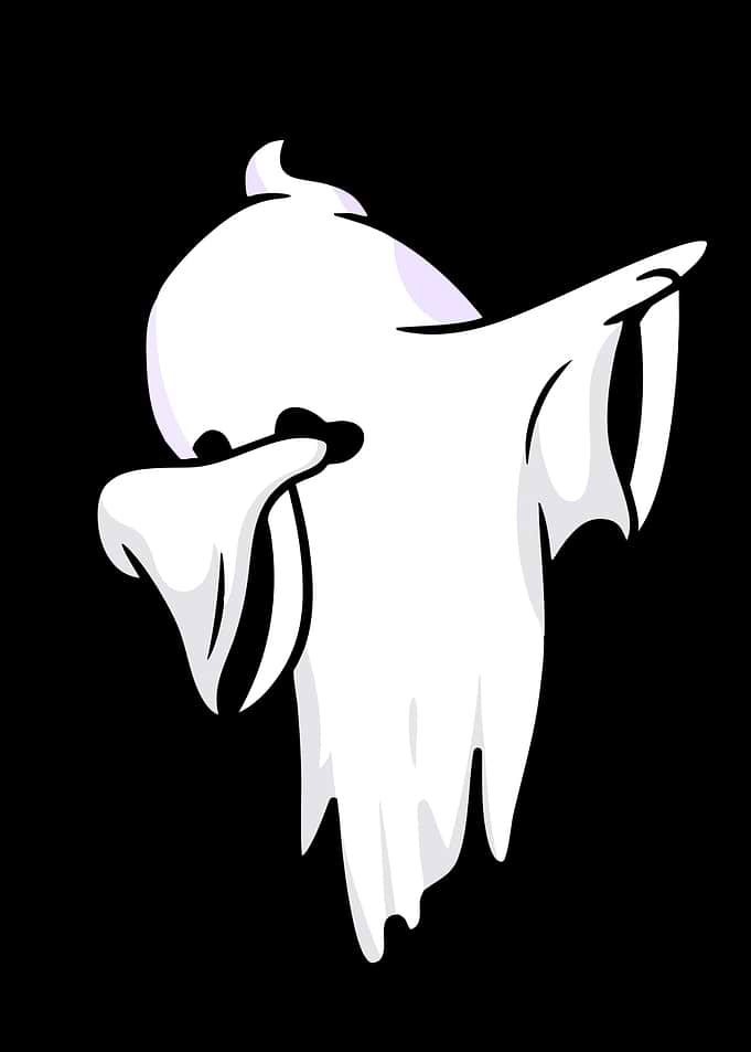 Dabbing Ghost Cartoon Illustration