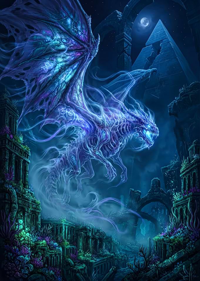 Spectral Dragon in Sunken Ruins