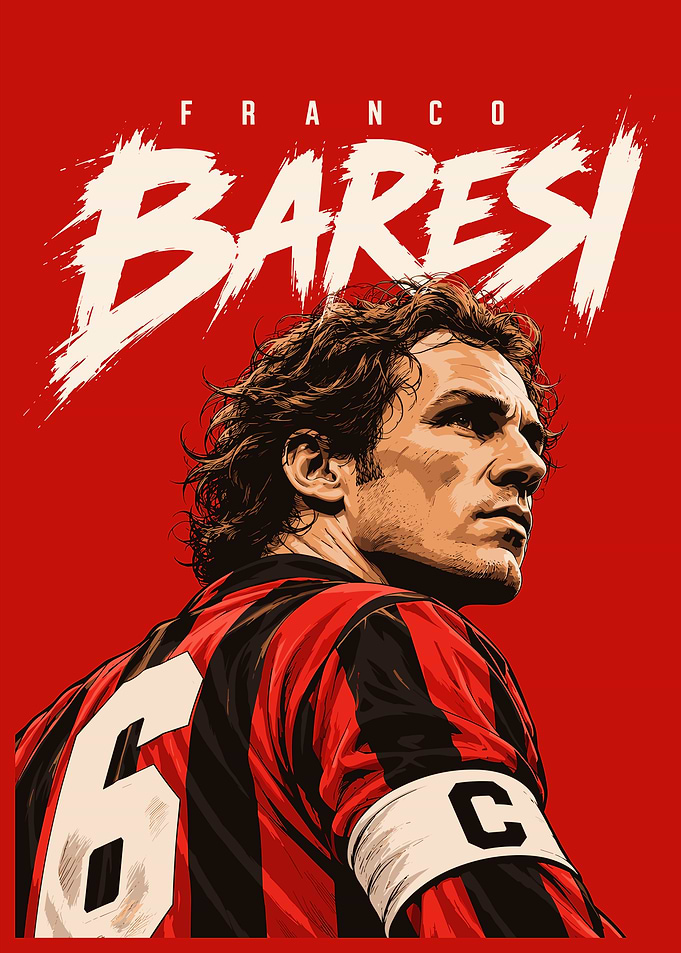 Franco Baresi AC Milan Poster