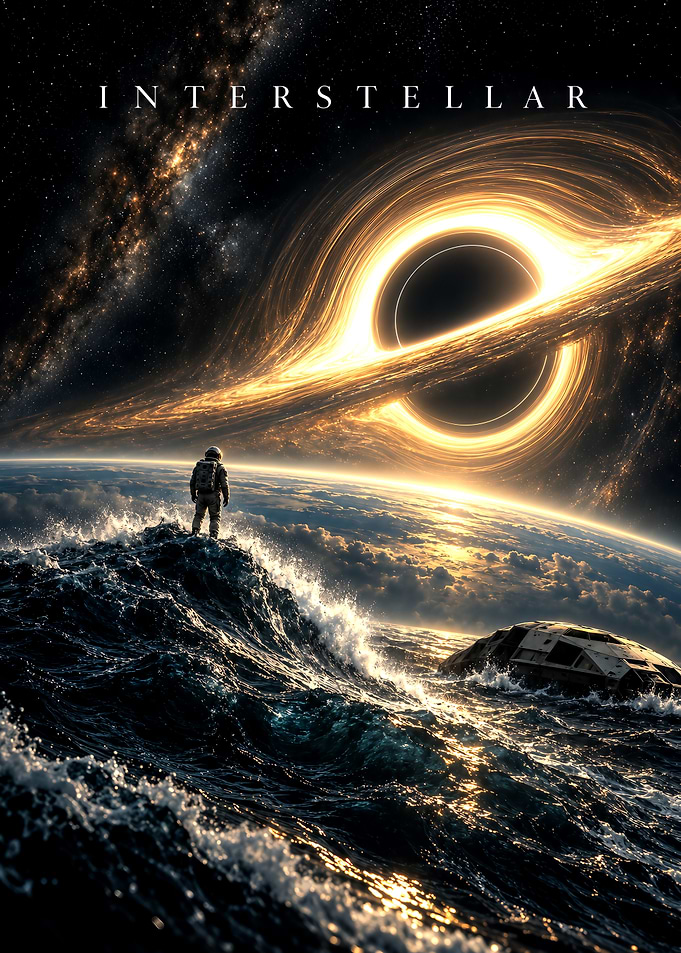 Interstellar Movie Poster Black Hole Scene