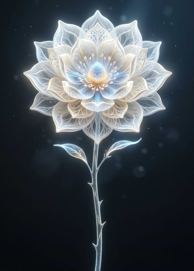 Glowing Ethereal Lotus Flower
