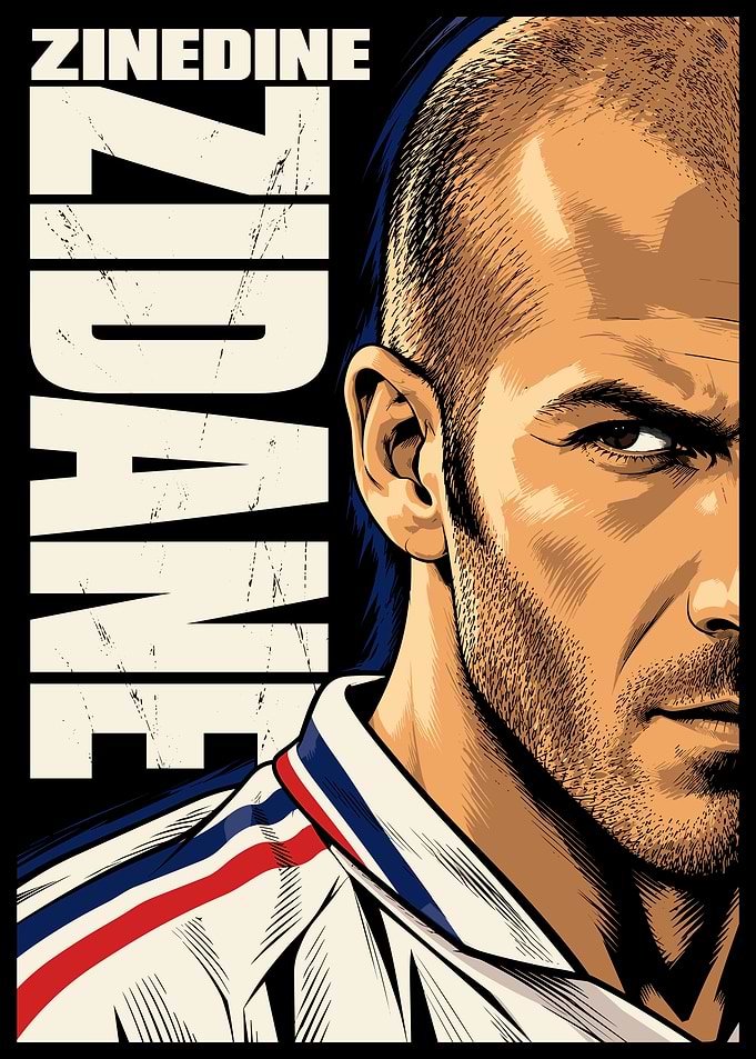 Zinedine Zidane Graphic Portrait Poster