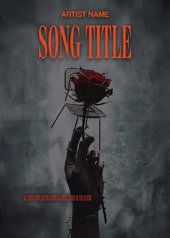 Dark Surreal Rose Music Poster