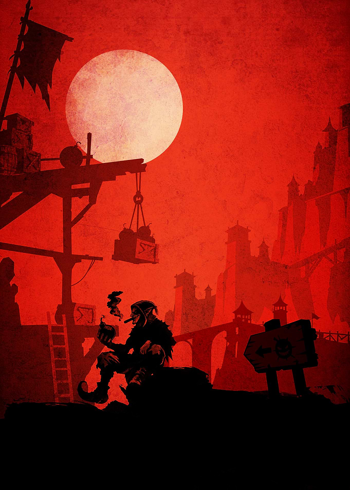 Goblin Saboteur Under Red Moon