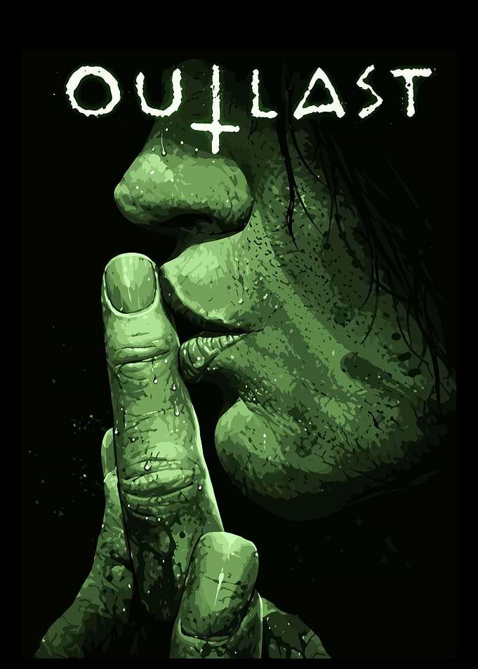 Outlast Horror Game Shushing Poster