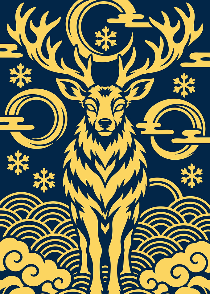 Golden Deer in Japanese Style