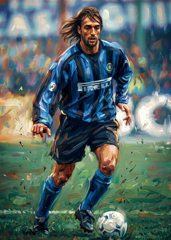 Gabriel Batistuta Inter Milan Oil Painting
