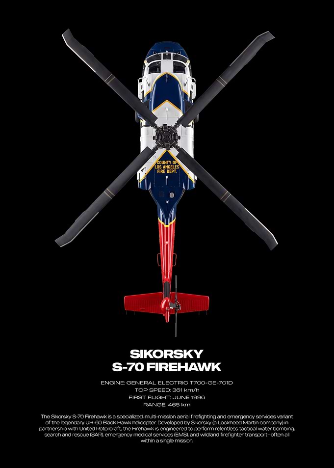 Sikorsky S-70 Firehawk Helicopter Poster
