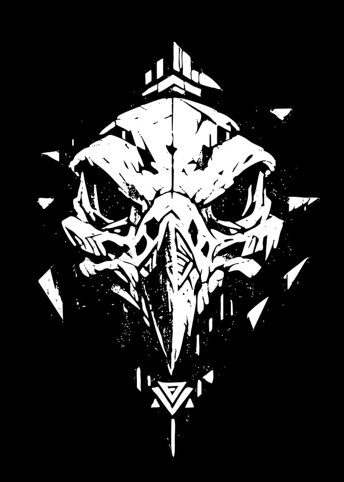 Stylized Tribal Eagle Skull Emblem