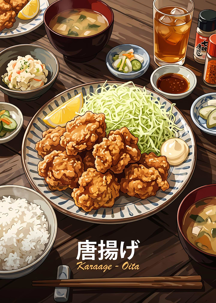 Japanese Karaage Fried Chicken Meal