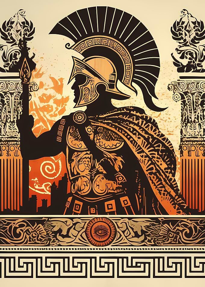 Spartan Warrior Ancient Greek Art
