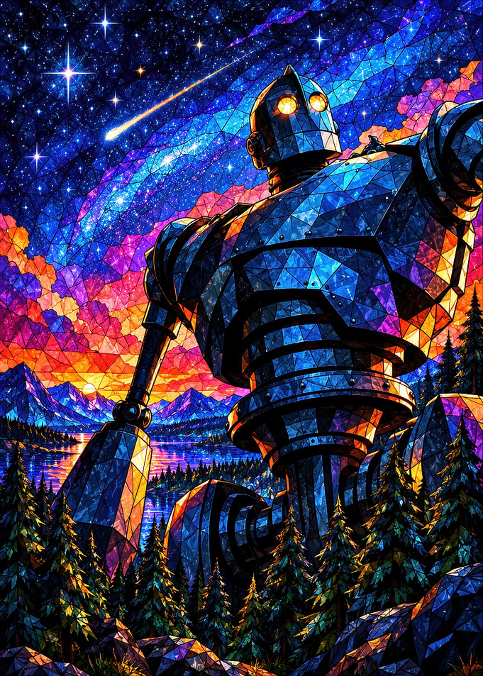 The Iron Giant Stained Glass Art