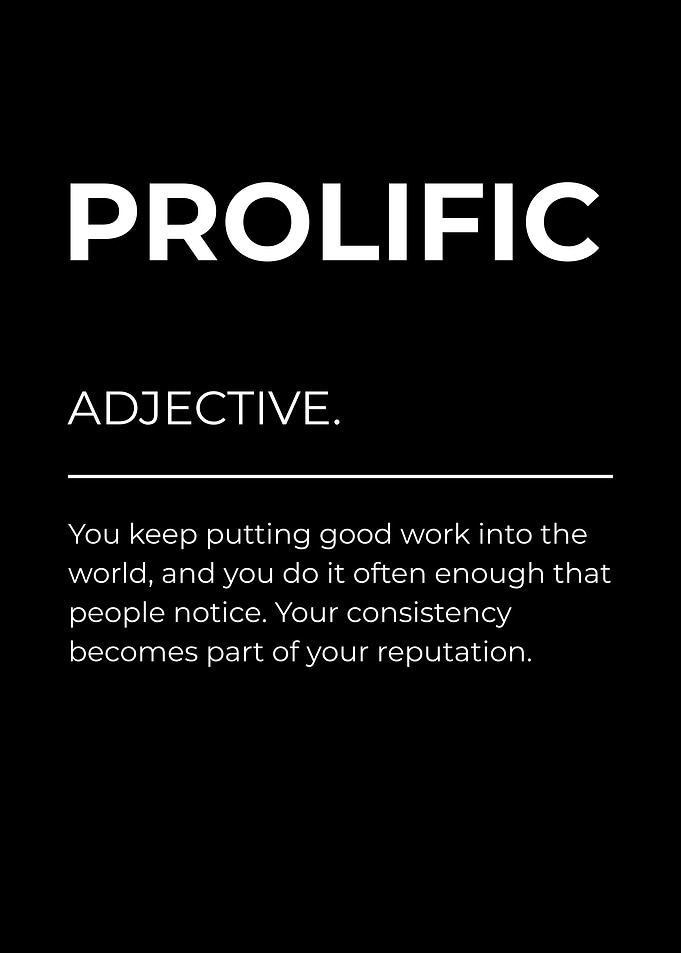 Prolific Definition Poster – Productivity, Consistency & Creative Output Mindset