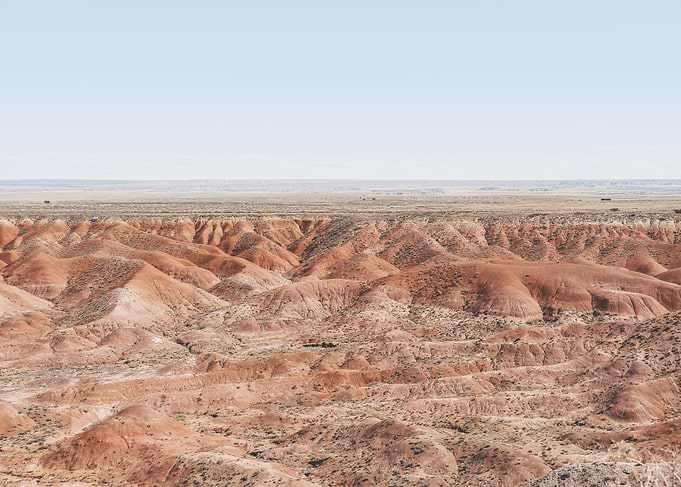 Arizona, USA | Desert landscape of the Badlands at Petrified Forest National Park with wild and raw nature