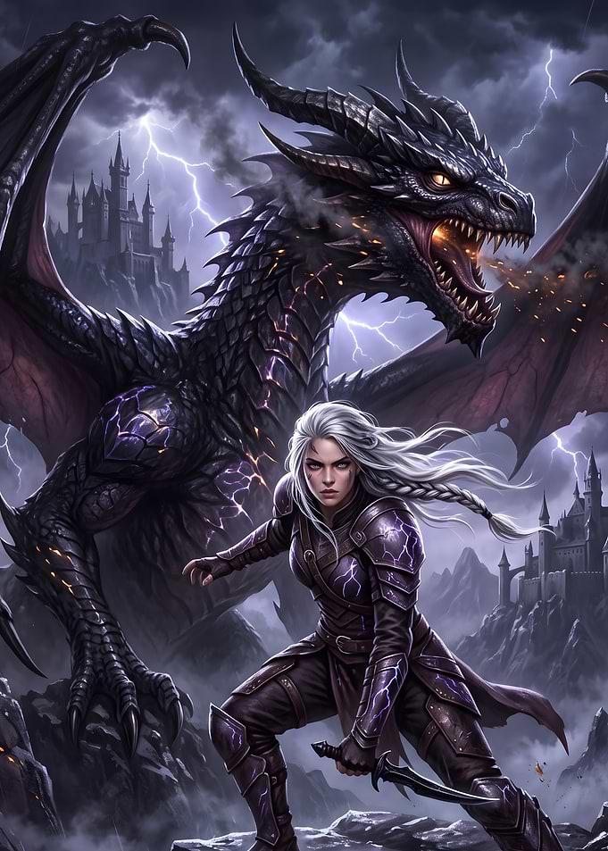 Fourth Wing Dragon Fantasy Poster