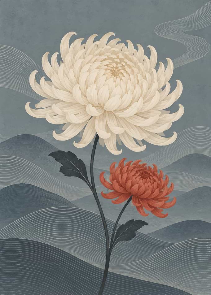 Elegant Chrysanthemum Floral Art