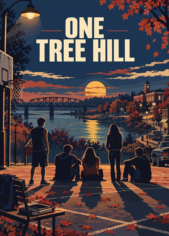One Tree Hill Sunset Basketball Poster