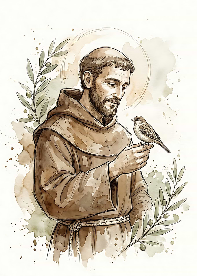 Saint Francis of Assisi with Bird
