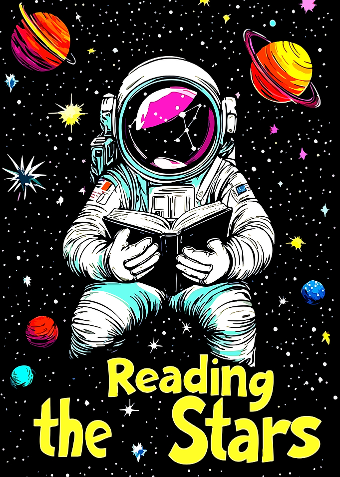 Astronaut Reading the Stars Poster