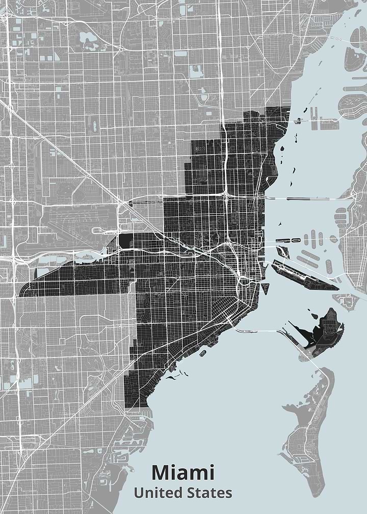Miami City Map Poster