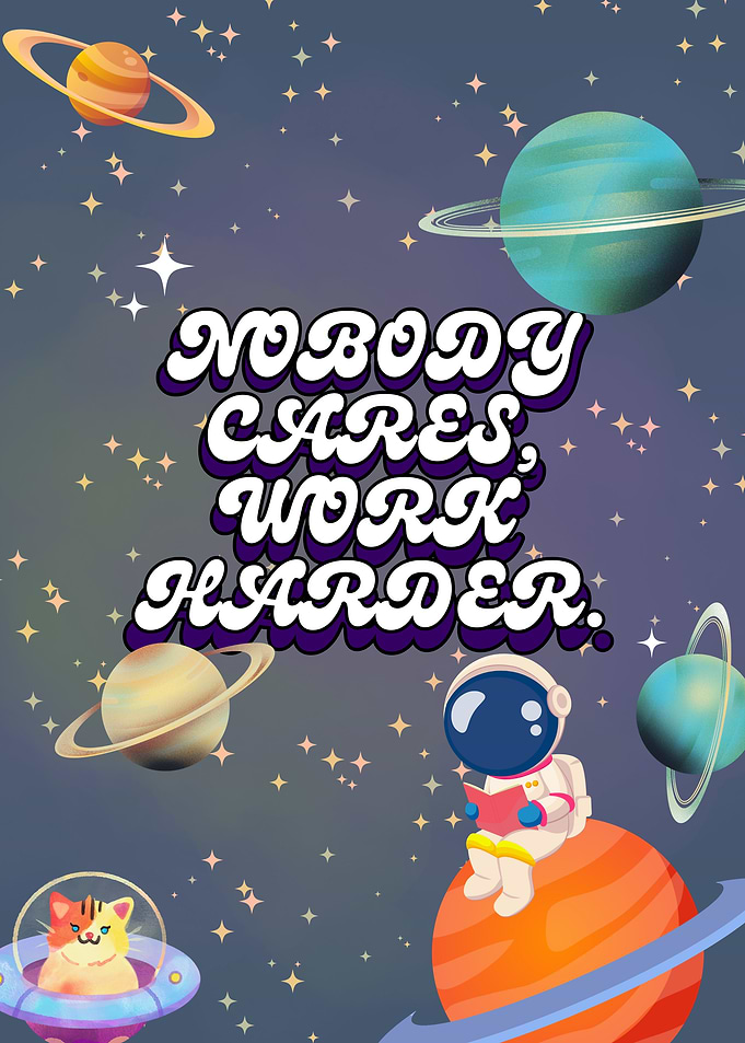 Inspirational Space Astronaut Cat Poster
